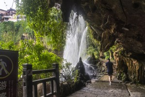 Furong Town under the waterfall